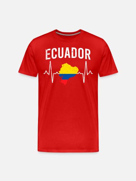 Ecuador Heartbeat - Men's Premium Organic T-Shirt - red