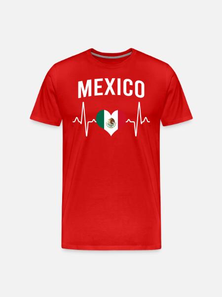 Mexico Mexico Heartbeat - Men's Premium Organic T-Shirt - red