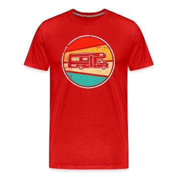 Motorhome Retro - Men's Premium Organic T-Shirt - red - Front - Damien (186cm)