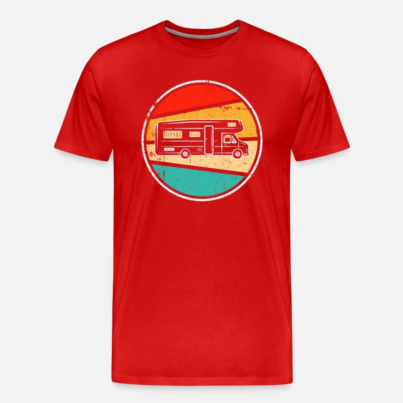 Wohnmobil Retro - Männer Premium Bio T-Shirt - Rot