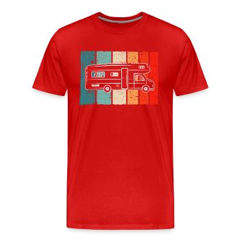 Motorhome Retro - Men's Premium Organic T-Shirt - red - Front - Damien (186cm)