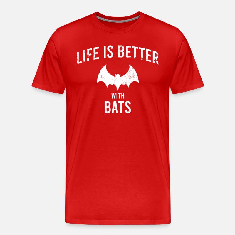 Fledermaus Spruch - Männer Premium Bio T-Shirt - Rot