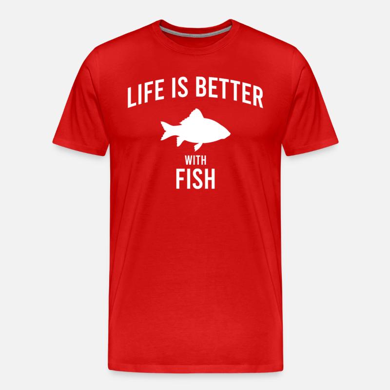Fisch Spruch - Männer Premium Bio T-Shirt - Rot