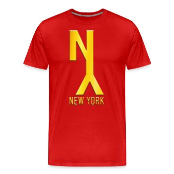 New York - T-shirt bio Premium Homme - rouge - Devant - Damien (186cm)