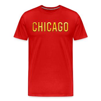 Chicago - Men's Premium Organic T-Shirt - red - Front - Damien (186cm)