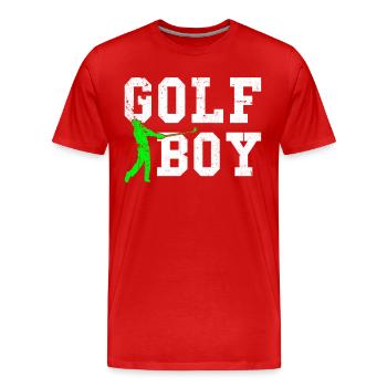 golf boy - Men's Premium Organic T-Shirt - red - Front - Damien (186cm)