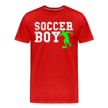 garçon de soccer - T-shirt bio Premium Homme - rouge - Devant - Damien (186cm)