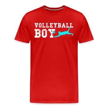 Garçon de volleyball - T-shirt bio Premium Homme - rouge - Devant - Damien (186cm)