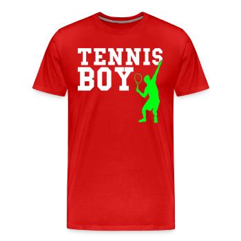 Garçon de tennis - T-shirt bio Premium Homme - rouge - Devant - Damien (186cm)