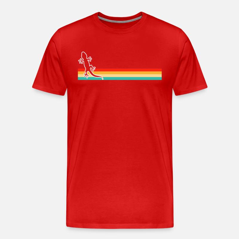 Eidechse Retro - Männer Premium Bio T-Shirt - Rot