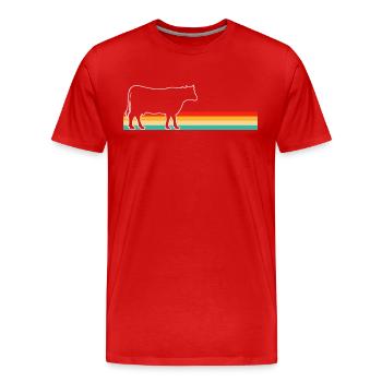 Bœuf de vache Retro - T-shirt bio Premium Homme - rouge - Devant - Damien (186cm)