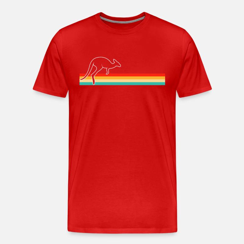 Känguru Retro - Männer Premium Bio T-Shirt - Rot