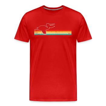 Pelikan Rétro - T-shirt bio Premium Homme - rouge - Devant - Damien (186cm)