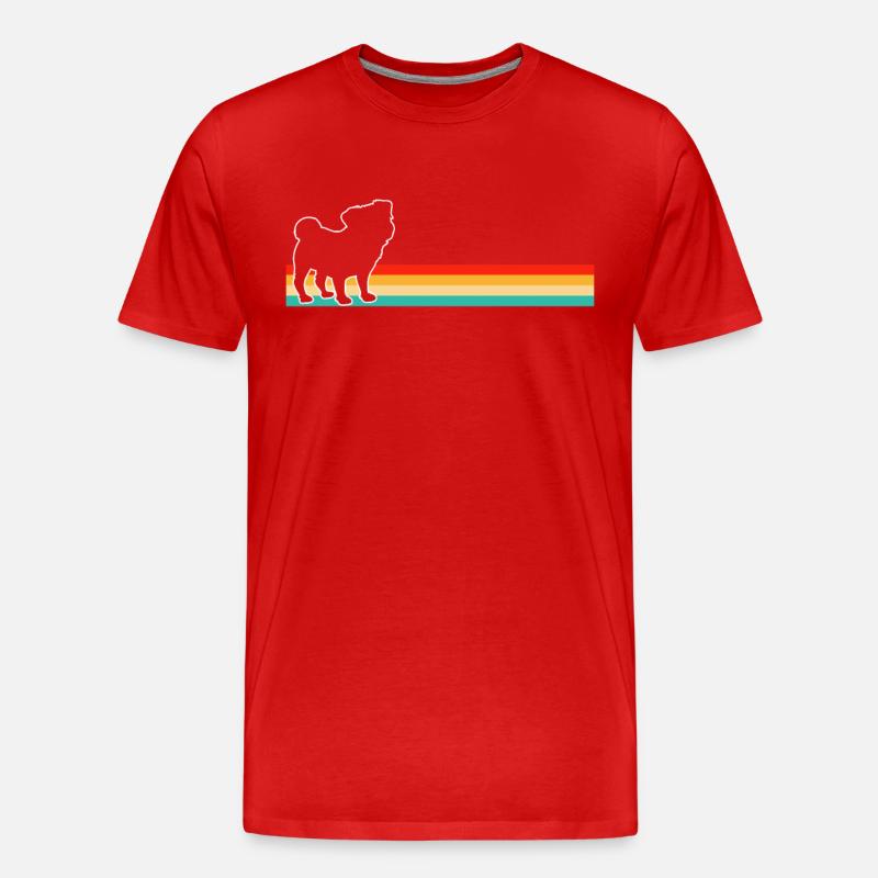 Mops Retro - Männer Premium Bio T-Shirt - Rot