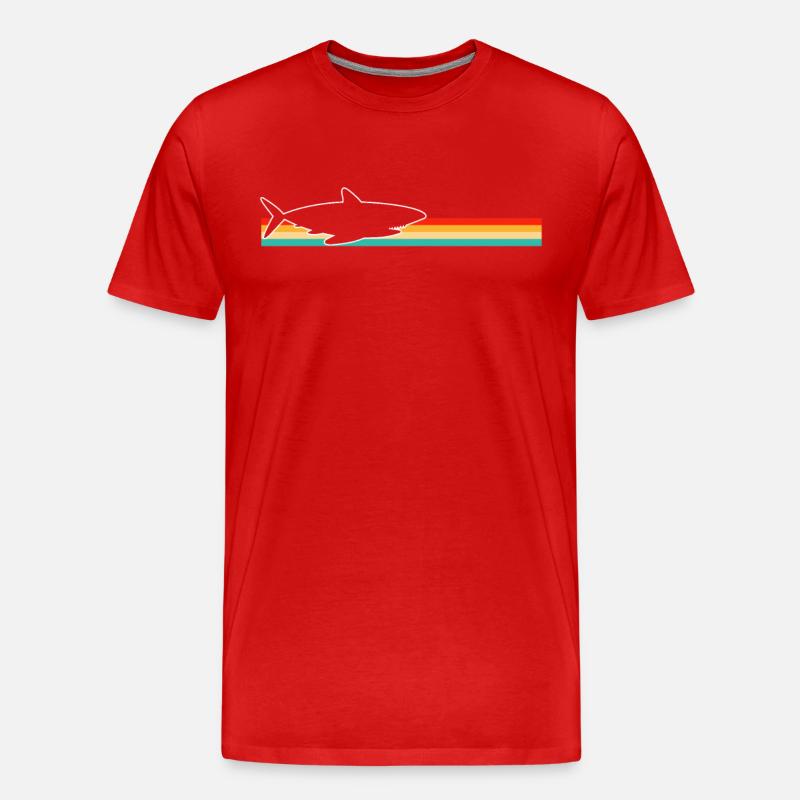 Hai Retro - Männer Premium Bio T-Shirt - Rot