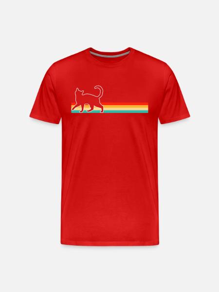 Chat Rétro - T-shirt bio Premium Homme - rouge