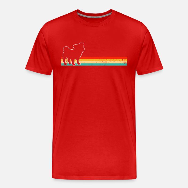 Mops Retro - Männer Premium Bio T-Shirt - Rot