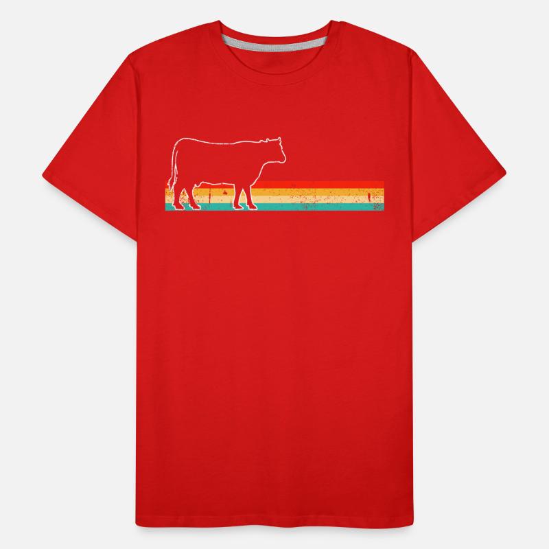 Cow Beef Retro Men's Premium Organic T-Shirt
