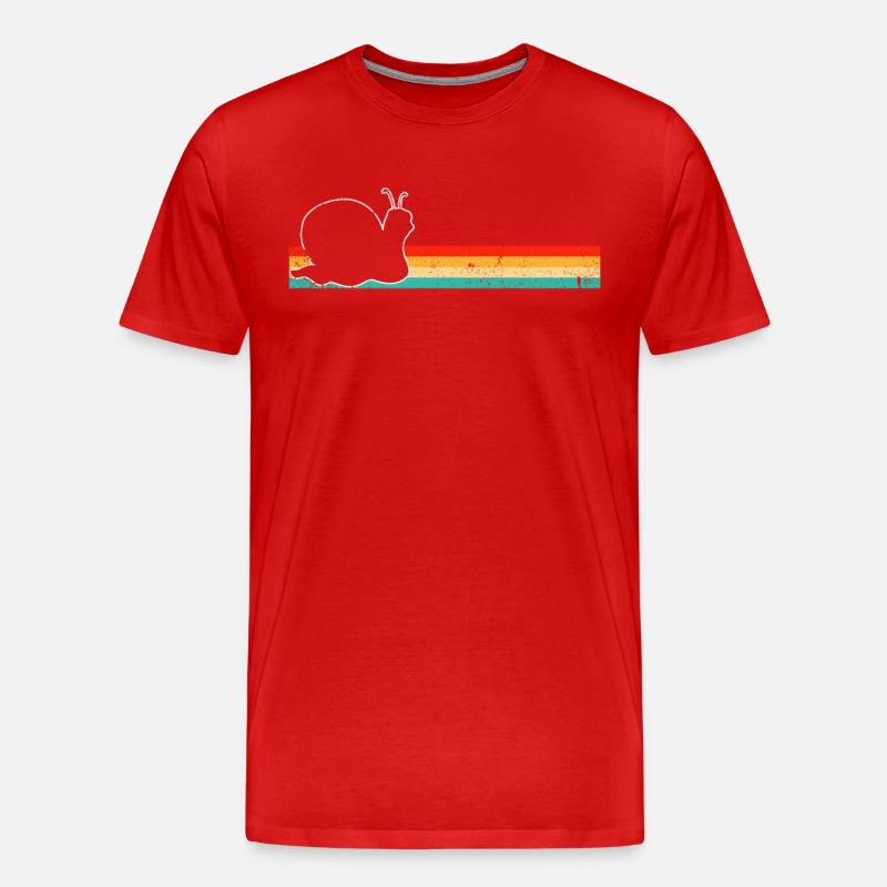 Schnecke Retro - Männer Premium Bio T-Shirt - Rot
