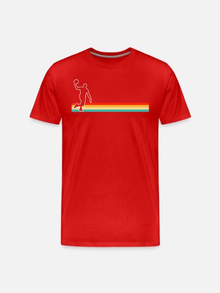 Basketball Retro - Männer Premium Bio T-Shirt - Rot