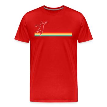 Handball Rétro - T-shirt bio Premium Homme - rouge - Devant - Damien (186cm)