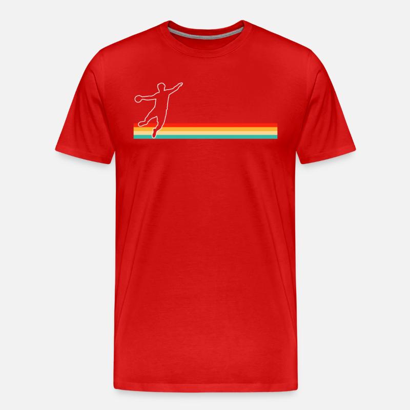 Handball Retro - Männer Premium Bio T-Shirt - Rot