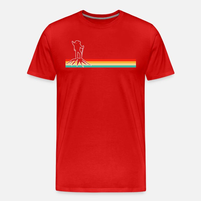 Bergsteigen Retro - Männer Premium Bio T-Shirt - Rot