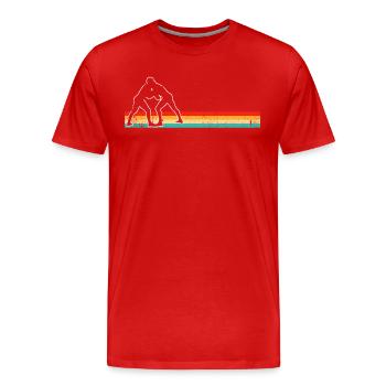 Wrestling Retro - Männer Premium Bio T-Shirt - Rot - Vorne - Damien (186cm)