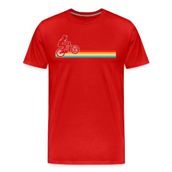 VÉLO DE MONTAGNE Rétro - T-shirt bio Premium Homme - rouge - Devant - Damien (186cm)