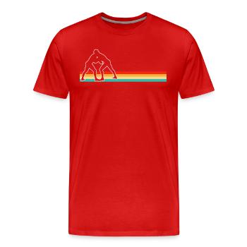 Wrestling Retro - Männer Premium Bio T-Shirt - Rot - Vorne - Damien (186cm)