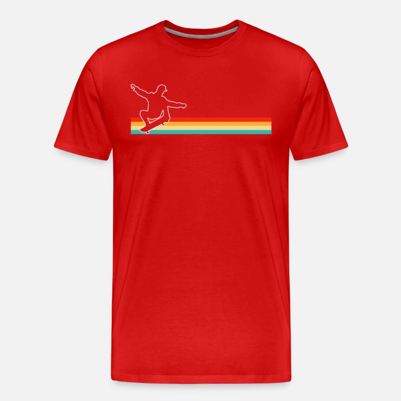 Skating Retro - Männer Premium Bio T-Shirt - Rot