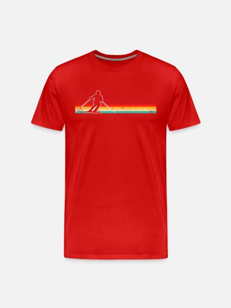 Ski Retro - Männer Premium Bio T-Shirt - Rot