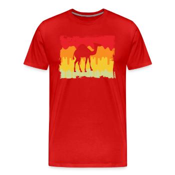 Retro Dromedary - Men's Premium Organic T-Shirt - red - Front - Damien (186cm)