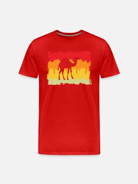 Retro Dromedary - Men's Premium Organic T-Shirt - red