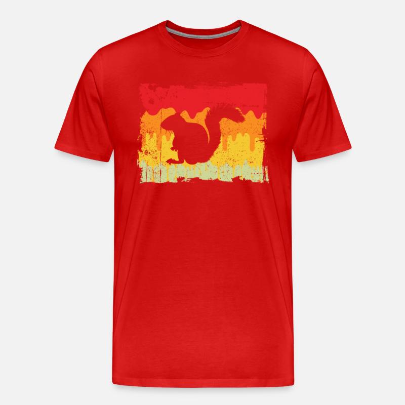 Eichhörnchen Retro - Männer Premium Bio T-Shirt - Rot