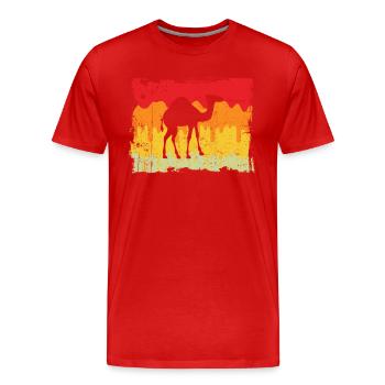 Dromedary Retro - Men's Premium Organic T-Shirt - red - Front - Damien (186cm)