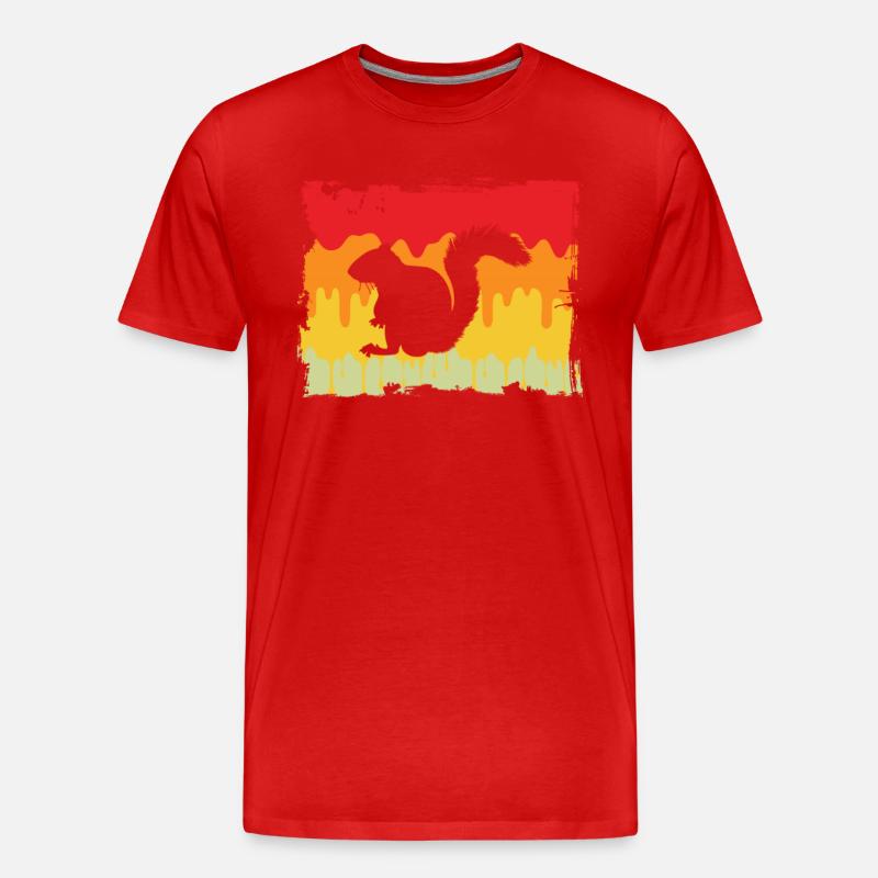 Eichhörnchen Retro - Männer Premium Bio T-Shirt - Rot
