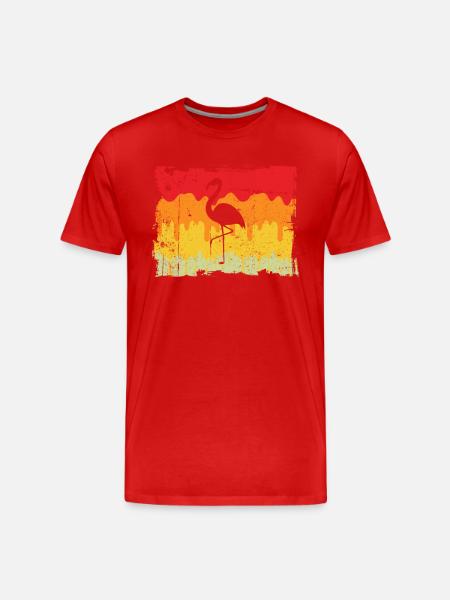 Flamant Rose Rétro - T-shirt bio Premium Homme - rouge