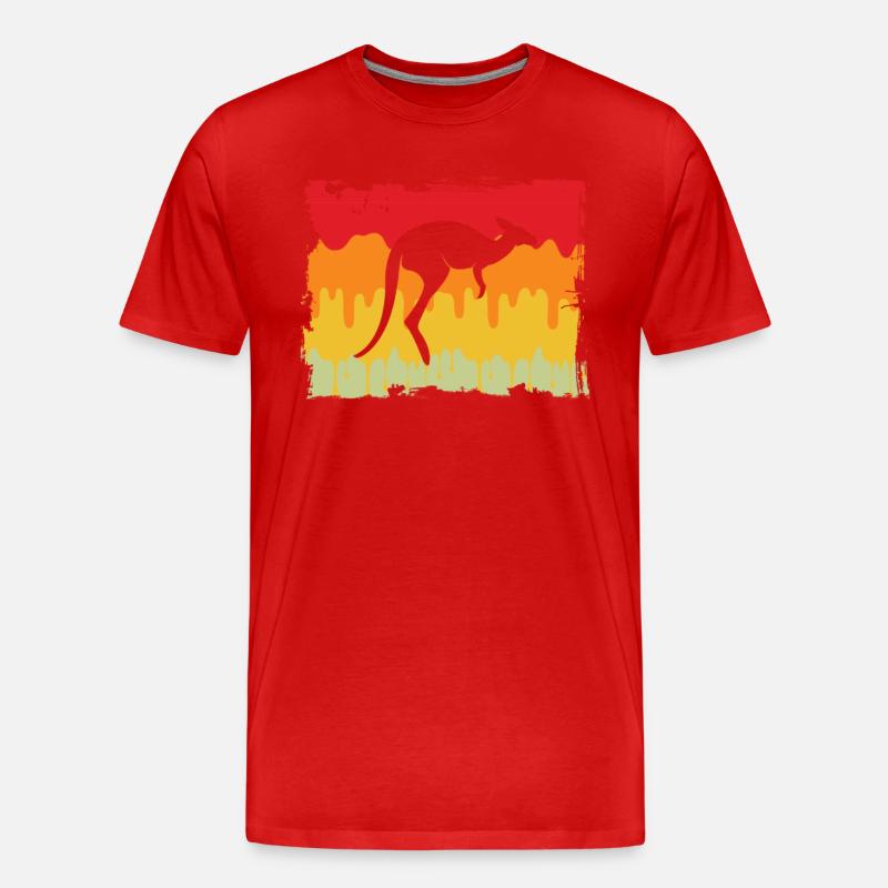Känguru Retro - Männer Premium Bio T-Shirt - Rot