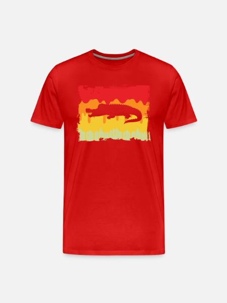 Krokodil Retro - Männer Premium Bio T-Shirt - Rot