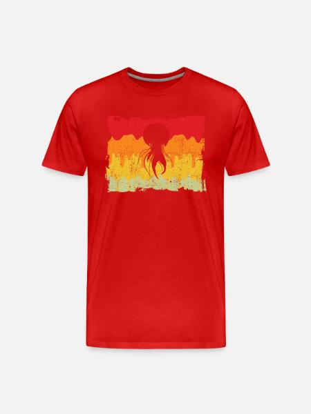 Jellyfish Retro - Men's Premium Organic T-Shirt - red