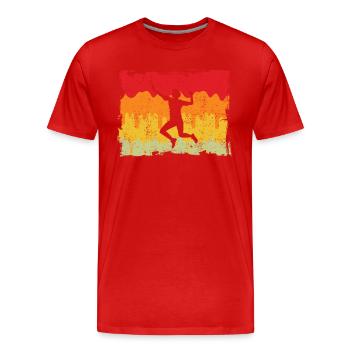 Badminton Rétro - T-shirt bio Premium Homme - rouge - Devant - Damien (186cm)