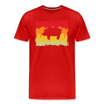 Cochon Rétro - T-shirt bio Premium Homme - rouge - Devant - Damien (186cm)