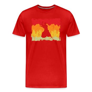 Aïkido Rétro - T-shirt bio Premium Homme - rouge - Devant - Damien (186cm)