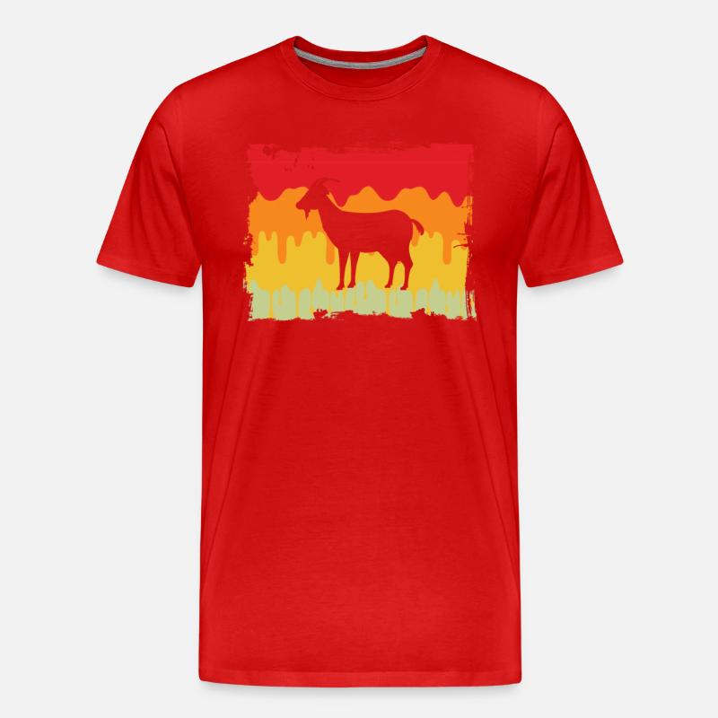 Ziege Retro - Männer Premium Bio T-Shirt - Rot