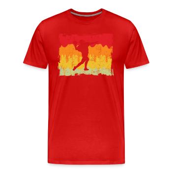Football Retro - Men's Premium Organic T-Shirt - red - Front - Damien (186cm)