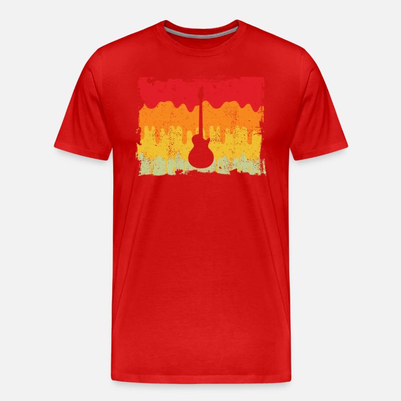 Rock Retro - Männer Premium Bio T-Shirt - Rot