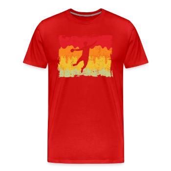 Handball Rétro - T-shirt bio Premium Homme - rouge - Devant - Damien (186cm)
