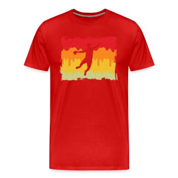 Handball Rétro - T-shirt bio Premium Homme - rouge - Devant - Damien (186cm)