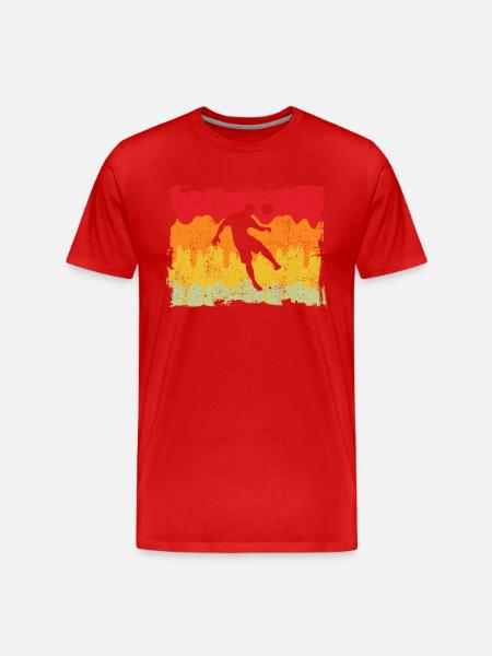 Fußball Fußballer Retro - Männer Premium Bio T-Shirt - Rot